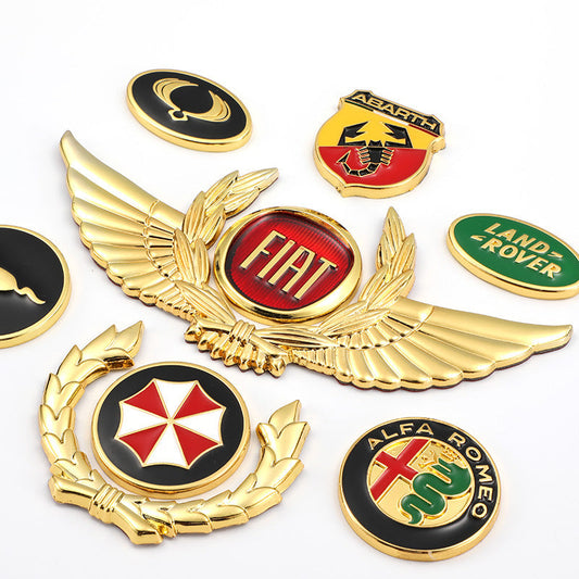 3D car gold body stickers to block scratches decorative stickers wings side label car logo stickers